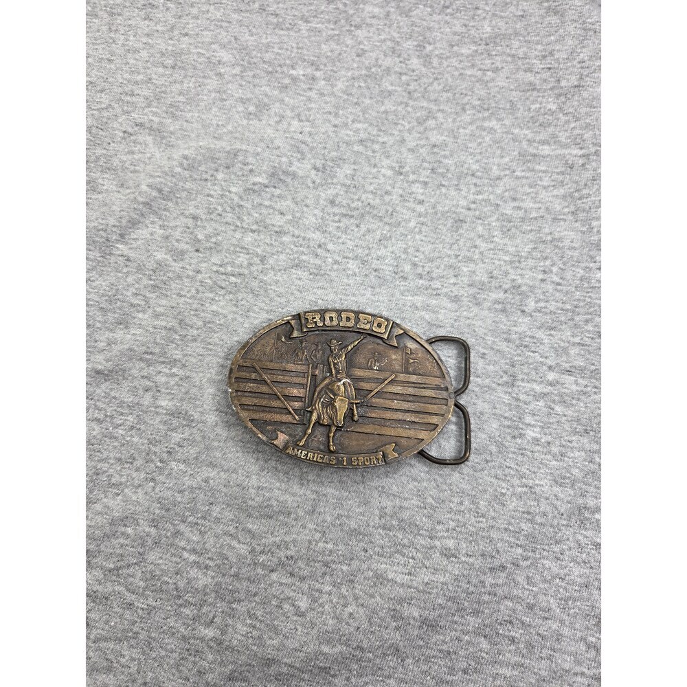 Bull Riders Americas #1 Sport Solid Brass Rodeo Belt Buckle